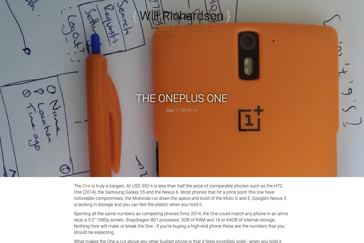 My post about my OnePlus One with a big, wide image
